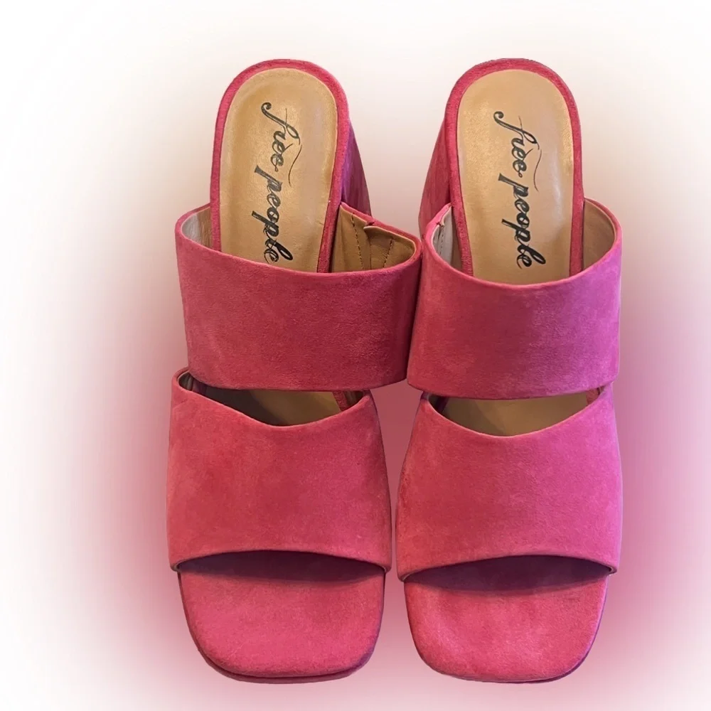 Free People - Love is Everywhere Suede Platform Fuchsia Fantastic Size 41 -NWOT